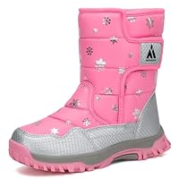 Mishansha Boys Snow Boots Toddler Water Resistant Non-Slip Winter Boots for Girls Warm Boot Kids Outdoor Snow Shoes Pink 10