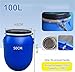 Food Grade Open Top Storage Barrel Drum with Lid and Latch Ring - Airtight Industrial Container for Shipping and Storage