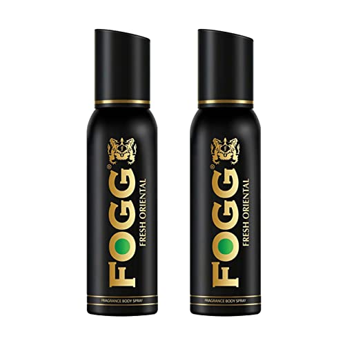Fogg Fresh Oriental Premium No Gas Deodorant for Men, Long-Lasting Perfume Body Spray, 2 x 120ml (Pack Of 2)