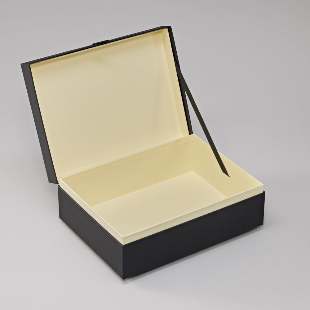 Semikolon 373050 Scatola portaoggetti Premium One Line Edition - Scatola regalo grande 31 x 23 x 12 cm - Nero