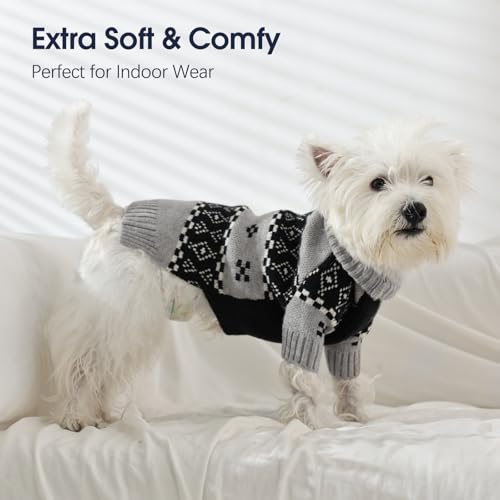 Pull à col mi-haut épais et extensible pour grands chiens taille 4TG gris chaud - 8