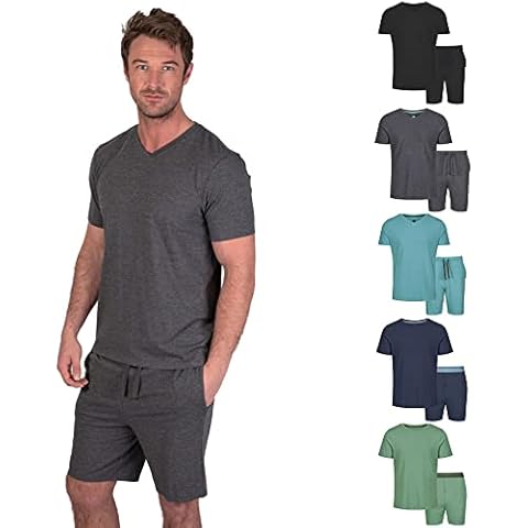 Light & Shade Men's Lsset011-lsset012 Pyjama Set, Charcoal Marl, L UK Cover