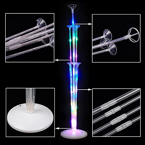 Light up Balloon Stand Kit 2 Set Table Balloon Decorations with String Light for Birthday Wedding Christmas Party Decorations