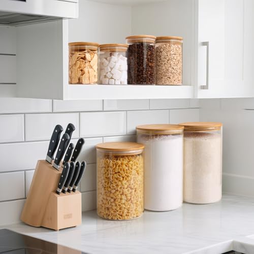 image for ComSaf 1 Gallon Cookie Jar, Large Glass Jar with lid, Glass Canisters 