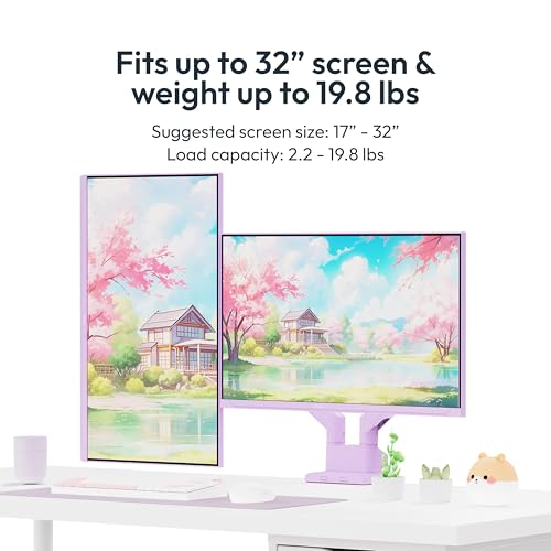 Image of Pixio Two PX249 Wave Purple 24 inch 240Hz Refresh Rate FHD 1080p Resolution IPS Panel 4ms GTG Response Time Gaming Monitor and PS1D Wave Purple Dual Monitor Arm