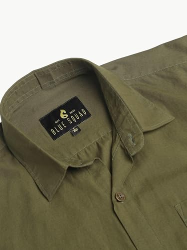 BLUE SQUAD Men’s Cotton Linen Slim Fit Shirt OREGANO - Image 4