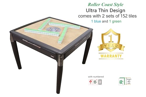 Mesa automática Mahjong estilo nogal negro de 4 patas miniatura 2