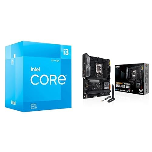 Image of Intel Core i3-12100F Desktop Processor + ASUS TUF Gaming Z790-Plus Motherboard