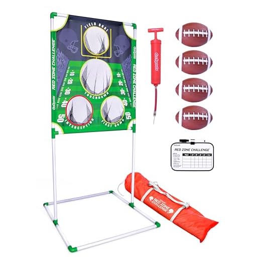 GoSports Red Zone Challenge Football Toss Game, Includes Target, 4 Footballs, Scoreboard and Case