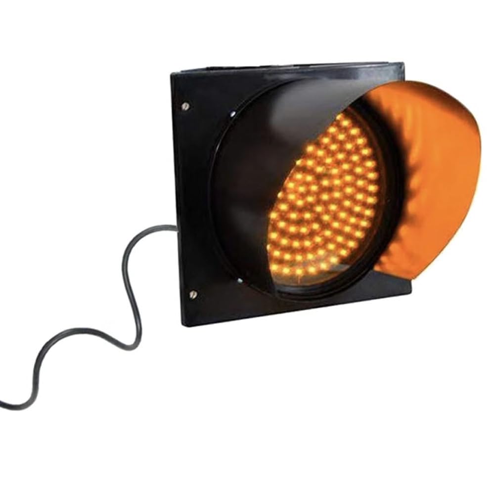 YushenFu 12/16Inch LED Yellow Warning Light Waterproof Traffic Indicators Lights, Single Color Strobe Traffic Signal Light For Lanes, Toll Booths, Car Parks, 110-220V(Color:16Inch)