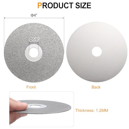 Disque plat diamant 10,2 cm grain 80 meule abrasive pour polissage de céramique et verre