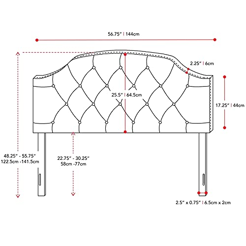 Corliving Calera Tufted Cream Fabric Headboard - Double/Full #TOP6