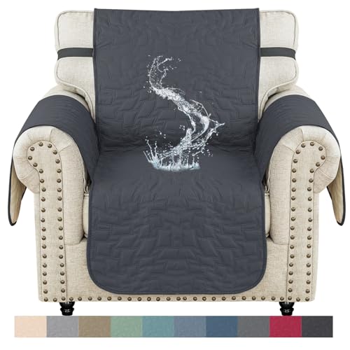 Housse de canapé 1 place imperméable Ystyle gris foncé pour fauteuil - 2