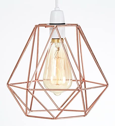 GMUK Home & Garden Products | Pantalla de luz colgante de jaula de alambre industrial retro vintage fácil de ajustar | Luces colgantes, decoración del hogar y mejora esencial | Diámetro de pantalla de