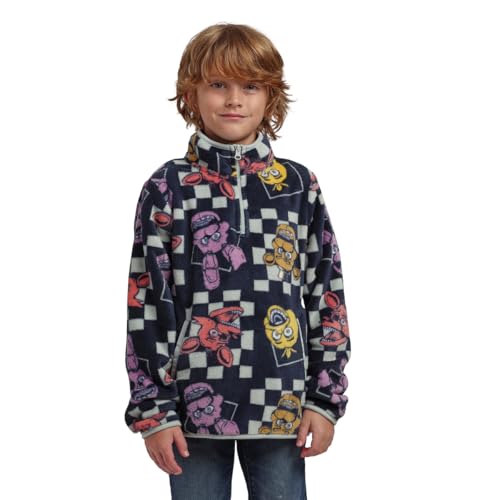 Bioworld Five Nights At Freddy's Character Faces Boy's Checkered Quarter Zip Jacket-10
