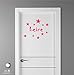 Artstickers Adhesivo Infantil para decoración de Muebles, Puertas, Paredes.Nombre: Leire, en Color Rosa Nombre de 20cm + Kit de 10 Estrellas para Libre colocación.
