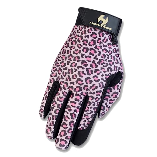 Heritage Performance Gloves, Size 4, Pink Leopard