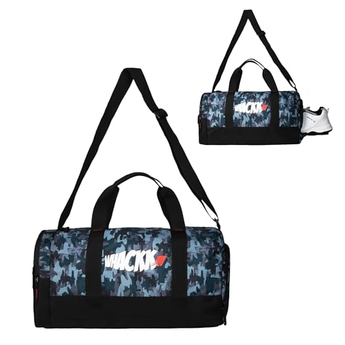 Image of Whackk Cardio Wild Stone Black 31L Gym Fitness Workout Training Sports Travel Duffle Bag Separate Shoe Pocket Dry Wet Pocket Multipurpose Carry Bag Adjustable Strap Lightweight Sports Kit Men Women