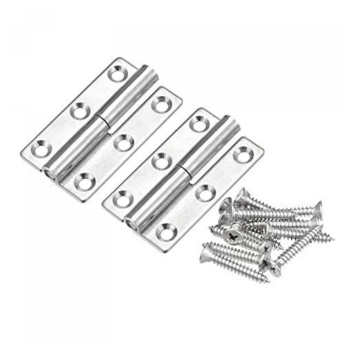 Uxcell Lift Off Hinge, 2.5" 304 Stainless Steel Right Detachable Slip Joint Flag Hinges 2Pcs #TOP5