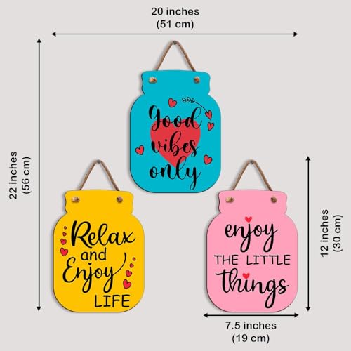 Image of Zesta Wooden Wall Hanging Decorative Items /Hanging Home Wall Decor Items /MDF Decoration Items for Home /Cute Wall Art For Living Room /Home Decor Items Living Room (JAR-07)