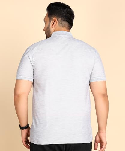 Image of INKKR Plus Size Solid Men's Polo Neck T-Shirt