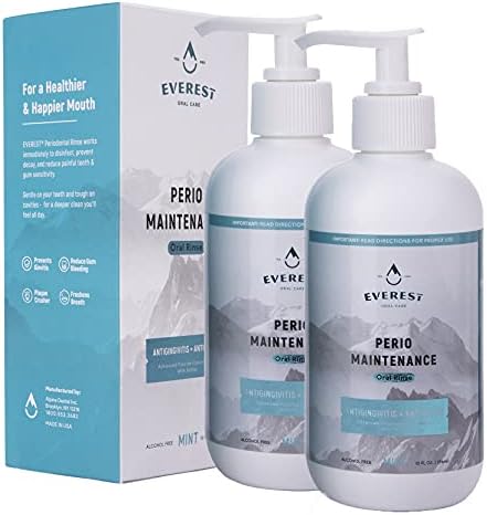 'Everest' Perio Maintenance Oral Rinse Concentrated Mouthwash | 0.63% Stannous Fluoride | 10 oz Oral Care Mouth Wash with Easy Pump Dispenser | Pack of 2 | 5 Months Supply – Mint