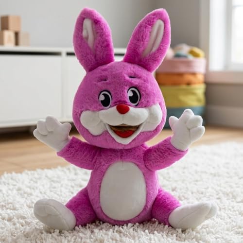 Image of Mirada Cute Pink Happy Bunny Soft Toy | Super Cute & Cuddly Plush Rabbit Toy for Kids /Babies | Washable & Lightweight | Best Gift for Rakhi, Return Gifts, Birthday Parties - 25cm