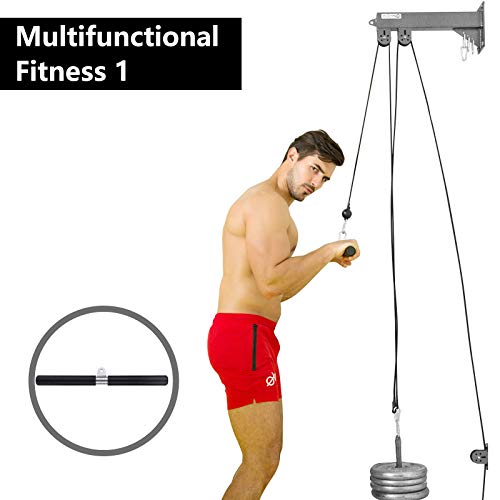 TRENDBOX Pulley System Gym Tricep Rope Pull Down Training Cable Machine, LAT Pulldown Attachments for Home and Gyms