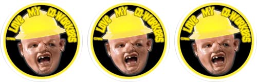 3Pcs Cool Stickers Funny Love My Co-Workers Hard Hat Sticker, 2.5 Inch - Hardhat Laborer Construction Foreman Loading Wait Welder Decal Oilfield Trash Hard Hat Sticker #TOP2