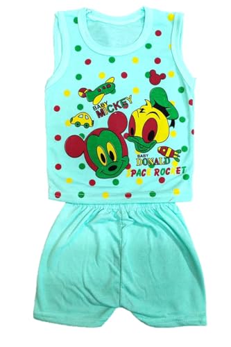 Image of Baby Boy & Girl Dress Soft Hosiery Cotton Blend T-shirt and Shorts Pack 4 T-shirt + 4 Shorts Multi colored