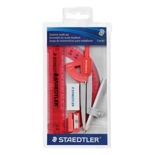 Staedtler Math Set, 6 Piece Zippered Pouch (557-50 Wp6) #TOP2
