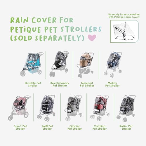 PETIQUE PVC-Regenschutz für Haustier-Buggy, transparent, Einheitsgröße