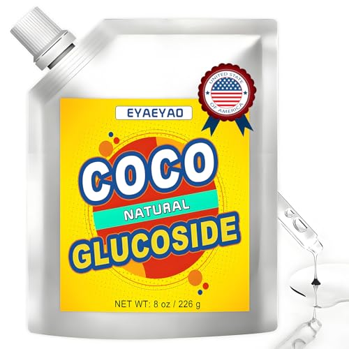 Pure Coco Glucoside - 8 Ounces, 100% Natural, Gentle Surfactant for DIY Skincare, Haircare & Cleaning Products, Eco-Friendly & Biodegradable (8 Ounces)
