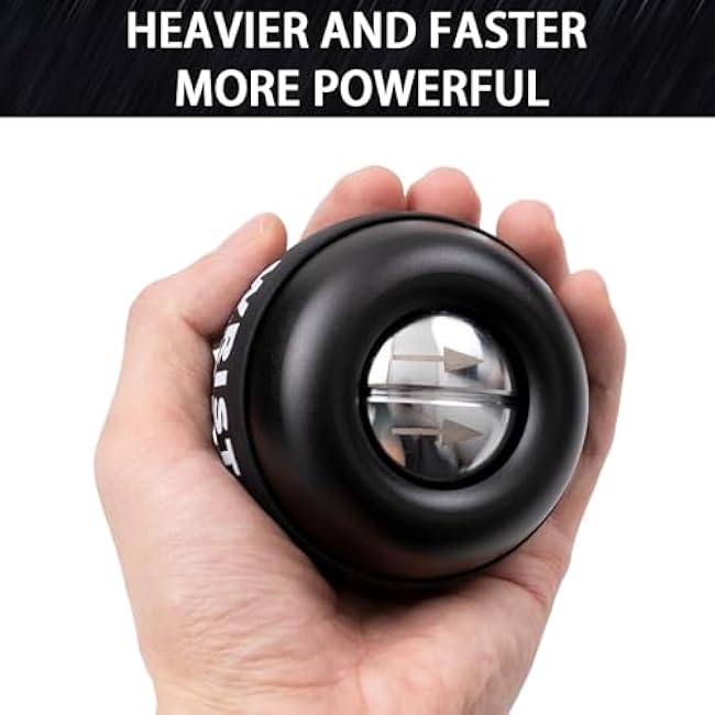 All-Metal Power Gyro Ball with Ball Bag,Hand Wrist Forearm Trainer and Strengthener for Exercise Joint and Muscle,Gyro Ball Wrist Exerciser