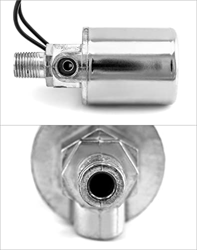 Qwork Air Horn Solenoid Valve, 1/4" Npt 12V Electric Air Valve (Solenoid) For 1/4" Od Hose, Chrome Plated, 2 Pack #TOP4