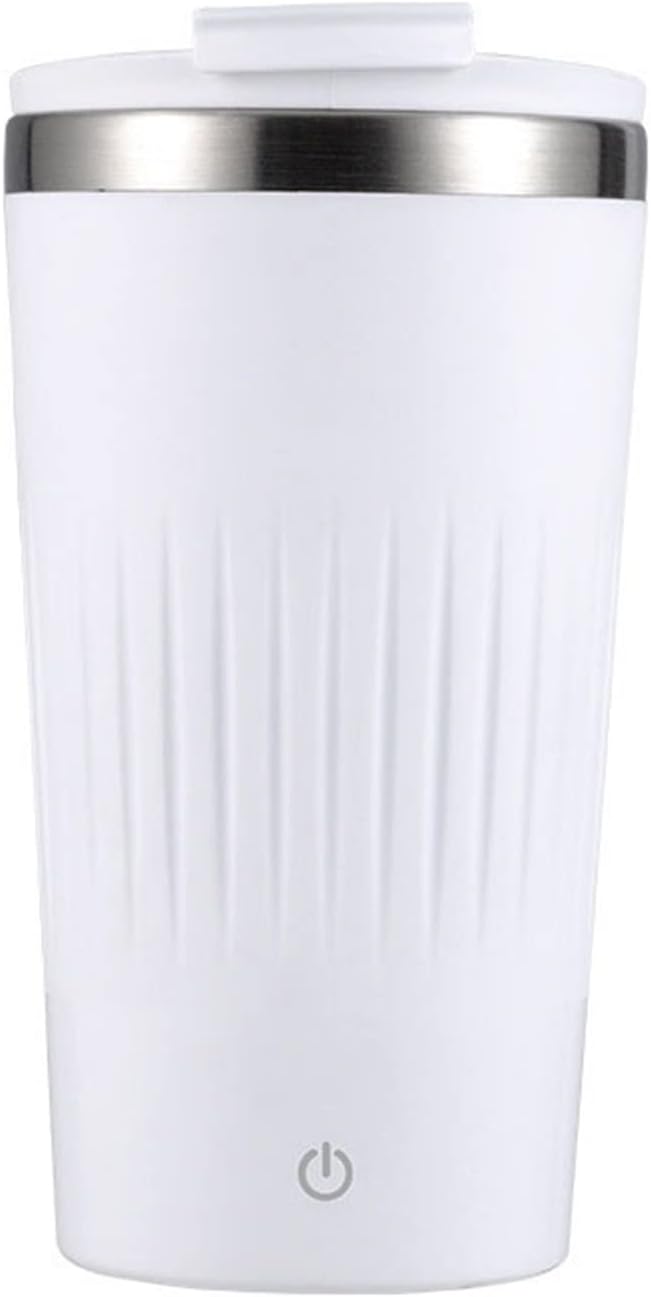 INLIMA Drinking Glasses Rechargeable Automatic Self Stirring Magnetic Mug Electric Smart Mixing Coffee Cup Protein Powder Mixed Mugs Gift (Color : White)