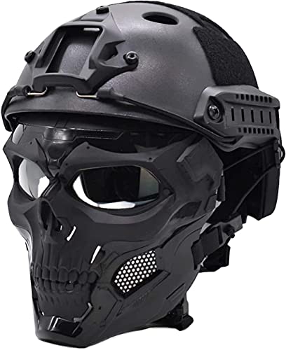 Taktische Totenkopfmaske Und Schnelles Paintball-Helm-Set, Vollgesichtsschutz Eignet Sich Für Outdoor-Aktivitäten Wie Paintball-Schießen Und CS-Spiele Cover