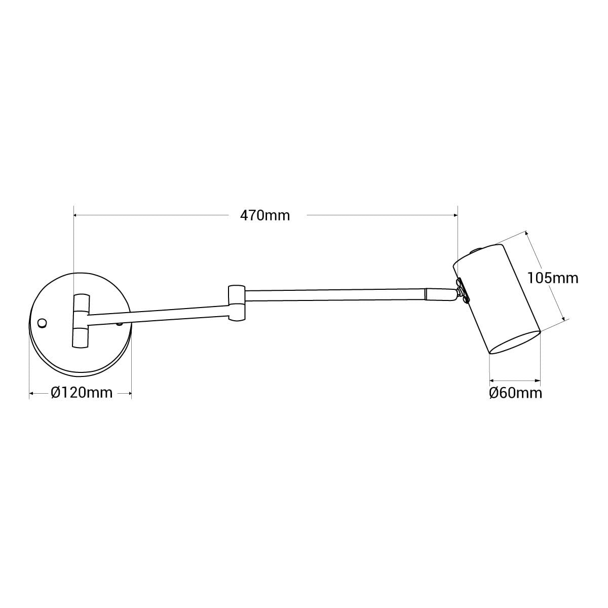 B·LED BARCELONA LED Lámpara de pared negra con brazo articulado, luz de lectura orientable para dormitorio, salón, cabecero de cama y oficina