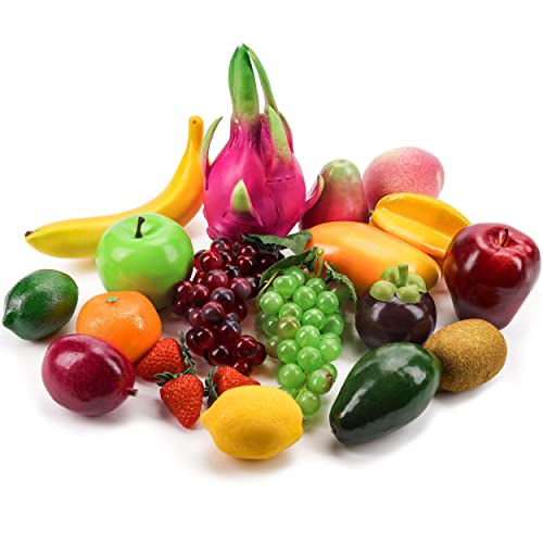 Toopify 20 Pcs Artificial Fruits Pack, Fake Fruits For Home Decor, Simulation Fruit Set cover