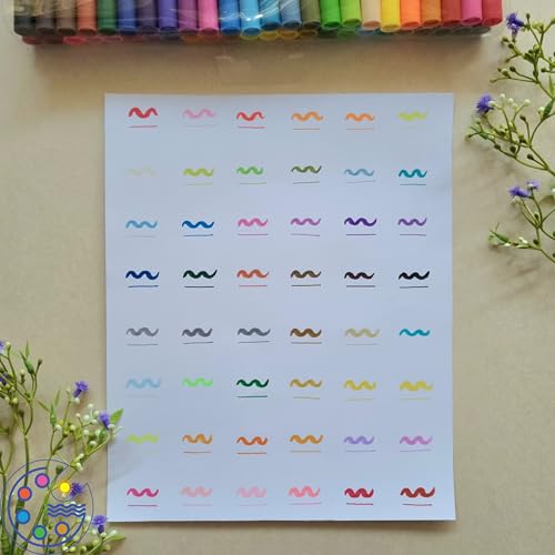 Image of 48 Pcs Dual Tip Brush Pens Set - Fine Tip & Flexible Brush Markers for Calligraphy, Sketching, Coloring Books, Journaling, Hand Lettering & Art Supplies