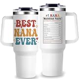 GlitaZola Nana Tumbler Gifts for Nanas from Grandkids Best Nana Ever 40Oz Tumbler with Handle Christmas Mothers Day Presents for Nanas from Granddaughters with Endless Love