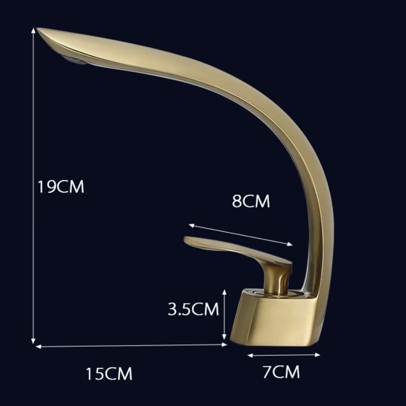 Grifo para lavabo de baño dorado y negro mezclador monomando de latón para agua fría y caliente 2