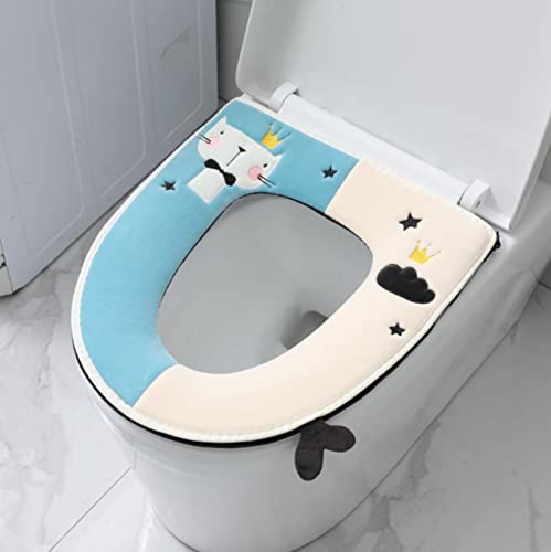 Tangger 2 PCS WC-Sitzbezug Toilettensitzbezug WC-Sitzwärmer WC Sitzkissen Wc-Sitz Pad Wc Wärmer Pad Toilettensitzabdeckung Waschbar Toiletten Sitzbezug weich Dicker waschbar dehnbar – Bild 6