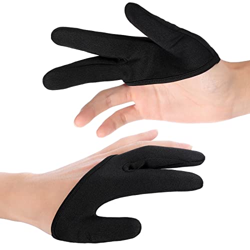 2 pcs heat resistant gloves for hair styling curling wand 3 finger reusable mittens protection gloves for barber dye protector straightening