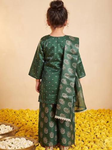 Image of AJ DEZINES Ethnic Wear Sharara Suit Set For Girls|Punjabi dress for Kids|Silk Blend Girls Salwar Suit|Traditional Patiala Outfit|Stylish Kids Kurta for Festivals Weddings & Special Occasions
