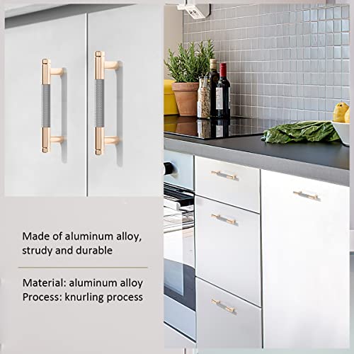 12 Pack 3Inch 76Mm Kitchen Cabinet Handles Aluminum Knurled Drawer Pulls Cabinet Knobs Cabinet Pulls Gold And Gray Oxidation Finish Hardware For Bathroom, Closet, Wardrobe,Dresser(3" Holecenter) #TOP2