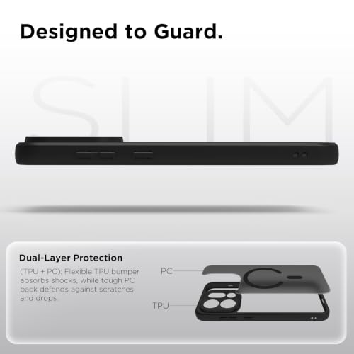 Image of RIGGEAR Shockproof Sleek Hybrid Armor Magnetic Back Cover Case Compatible with MagSafe Accessories for Oppo Find X9 5G (Smoke Black Matte PC + TPU Black Bumper)