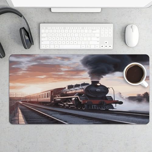 Steam Train Depart Sunset Pad Grande con Base Antideslizante miniatura 5