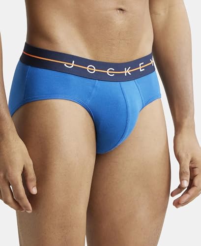 Image of Jockey NY15 Men Super Combed Cotton Elastane Stretch Solid Brief with Ultrasoft Waistband