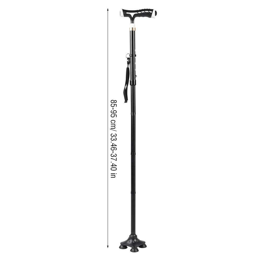 Muletas Ajustables, Bastones Plegables Ajustables y Bastones, con luz LED, Mango de Esponja, rotación Libre de 360 ​​°, para Hombres y Mujeres Familiares Present